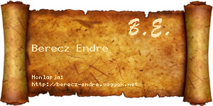 Berecz Endre névjegykártya